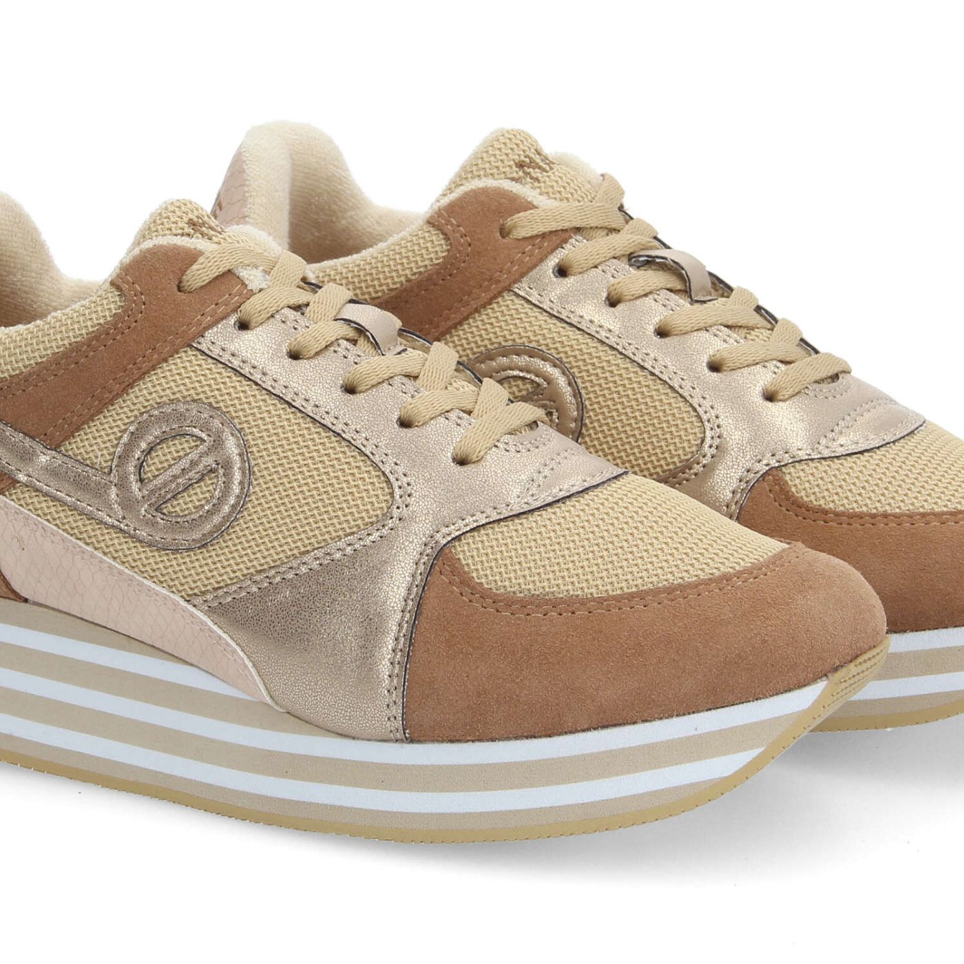 PARKO JOGGER W - KNIT/SUEDE/GLOW - BEIGE/NOISETTE/OR